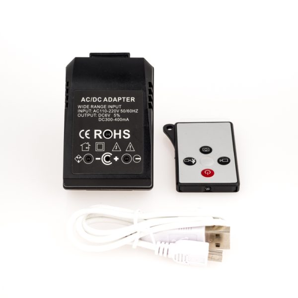 Cargador mini cámara espía y sensor de movimiento
