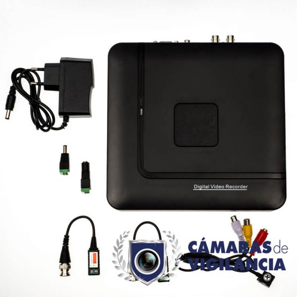 kit cctv grabador 4 entradas con cámara en tornillo